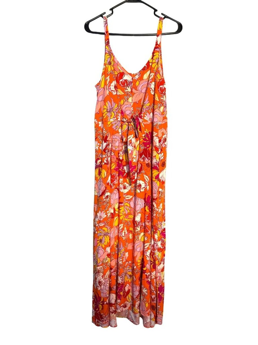 Ivy Street Floral Sleeveless Orange/Pink/Yellow Maxi Dress Size 1X